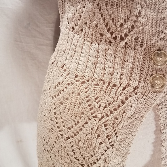 Calvin Klein short sleeve crochet cardi sweater s - Picture 7 of 8